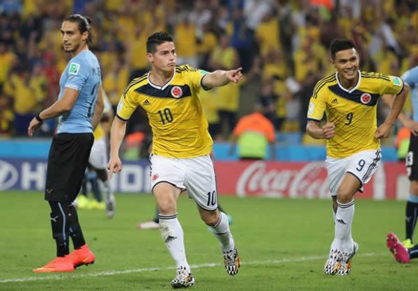 James Rodríguez, finalista al mejor gol del año por su tanto a Uruguay